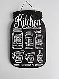 Mason Jar Kitchen Measurement Chart Wall Decor - 15.75x9.57 (Jacoby Brown)