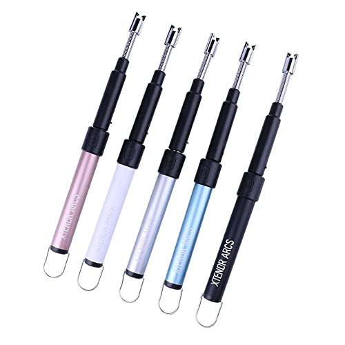 XTENDR ARCS V2 Extendable 2.5 Feet. Arc Extra Long Lighter, Flameless Fireplace Stove Electric Candle Lighter, Long Neck for Pilot Light, Grilling, Firepit, Kitchen, BBQ (Silver)