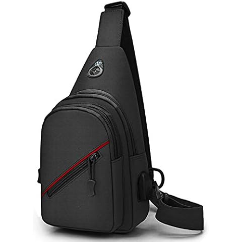 CamGO Small Tactical Chest Sling Bag One Strap Crossbody Daypack Shoulder Backpack for Sport Daily, Black Cover