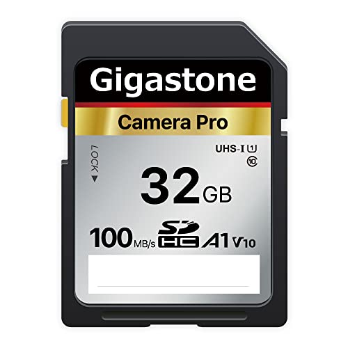 Gigastone Scheda SD 32 GB, 4K Camera Pro, V10, Scheda Memoria SDHC 32GB, Velocità fino a 100MB/s. Compatibile con Canon Nikon Sony Camcorder, UHS-I Classe 10 per video 4K UHD