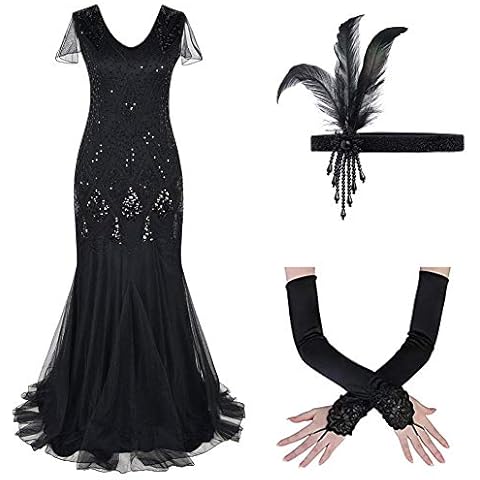 IWEMEK 1920s Flapper Dress with Accessories Cover