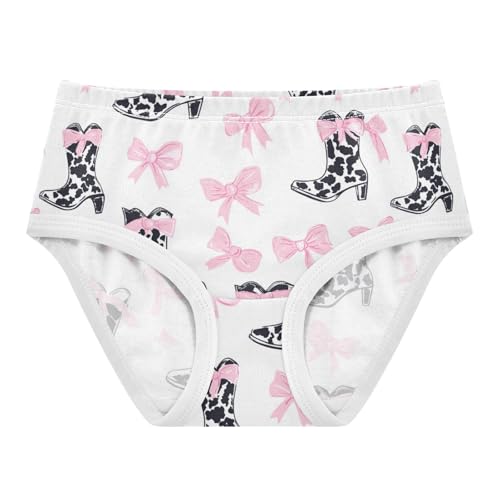 Wusikd Pink Bows Girls' Underwear Cotton Black Cow Girls Briefs Soft Toddler Underwear 2T
