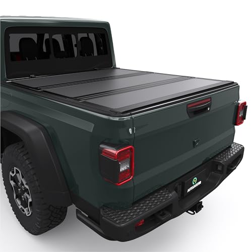 AUTOSAVER88 Low-Profile Hard Tri Fold Truck Bed Tonneau Cover Fit for Jeep Gladiator JT 2020 2021 2022 2023 2024 2025 2026 with 5ft Bed with Trail Rail System