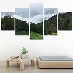 SIGNWIN 5 Panel Canvas Wall Art Greenlands for...