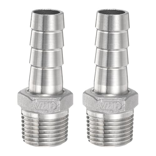 QUARKZMAN 2Pcs Inox Acier Tuyau Cannelé Raccord 0,6