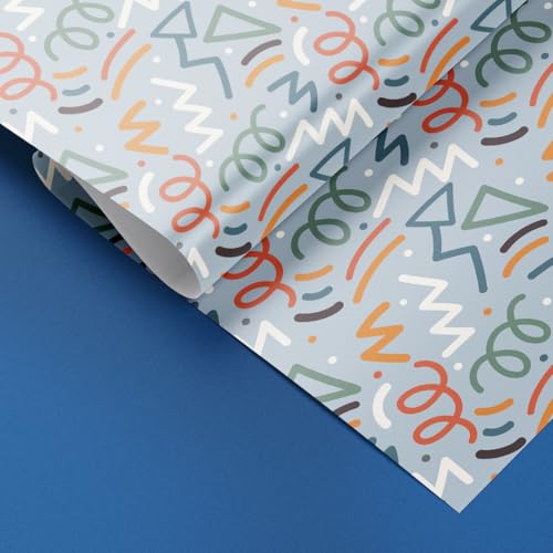 Image of QIPS | NUKKAD Printed Gift Wrapping Paper - Pack of 10 Sheets (19 inch x 29 inch) | Glossy Finish, 80 GSM Acid-Free Paper | Ideal for Birthdays, Baby Showers & Festivals (Abstract)