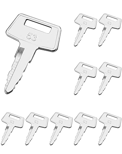 Qwork 91A07-01910 Ignition Keys, 10Pcs Heavy Equipment Key For Mitsubishi Caterpillar Forklift #TOP6