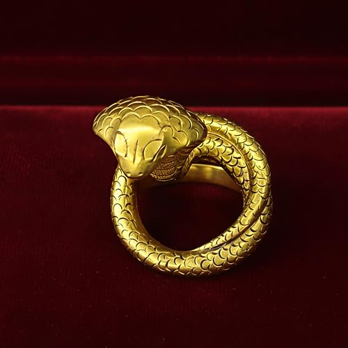Image of Solid Brass Religious Naag for Shivling | Handcrafted Shiv Nagaraj Vasuki Snake Idol for Puja, Mandir Decor, Vastu Protection & Nag Panchami (Small)