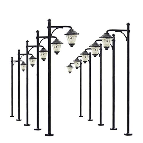 HIUHIU 10pcs Modelleisenbahn LED-Straßenleuchte HO Skala 6cm 12V neu LYM10 Modell im Freien Licht Garten-Licht LED