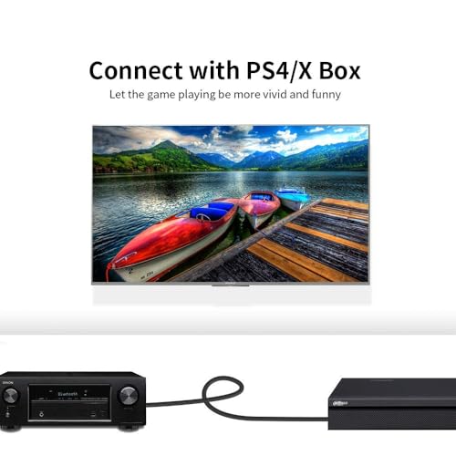 Image of COOLCOLD Optical Cable for Soundbar | (5Meter /16FT) Audio Digital Optical Fiber Toslink Cable For Support Dolby Digital Plus with 8 Channel (7.1) Audio, Smart TV, AV Receivers, Home Theater, PS4