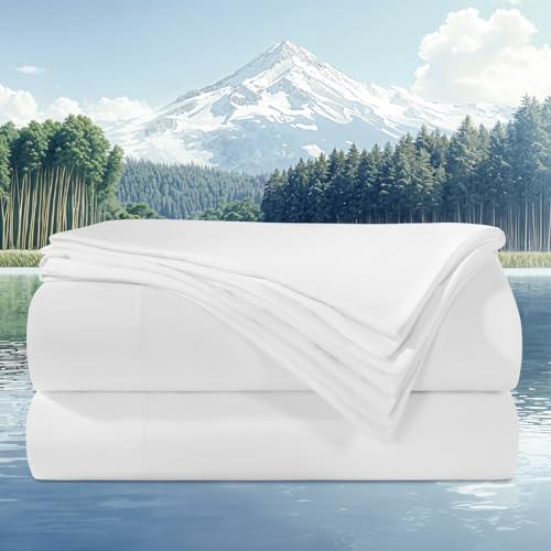 100% Viscose Derived from Bamboo_Sheets Queen Size 4pcs, Cooling ...