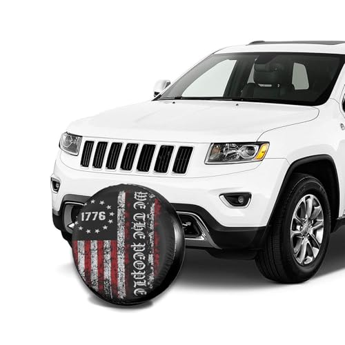Image of Vintage America American Flag Spare Tire Cover Weatherproof Wheel Protectors Dust-Proof Sun Protection Wheel Tire Covers Universal Fit for Truck SUV RV Camper Trailer Car Accessories 15 inch