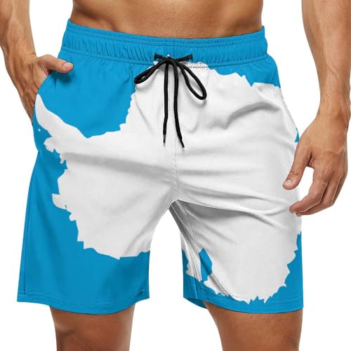 Zakqeik Slovakia Flag Mens Swim Trunks Quick Dry Swim Shorts with Pockets Funny Beach Shorts