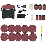 Disc Sander,ERYUE Mini Bench Disc Sander and Sanding Roller Electric Edge Sharpener 7 Variable Speed 10 Sanding Discs 6 Sanding Bands DIY Benchtop Sanding Polishing Grinding Machine for Wood Metal Ac