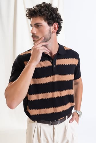 Image of Armisto Men's 100% Cotton Fancy Party Polo T-Shirt /Neutral Colour