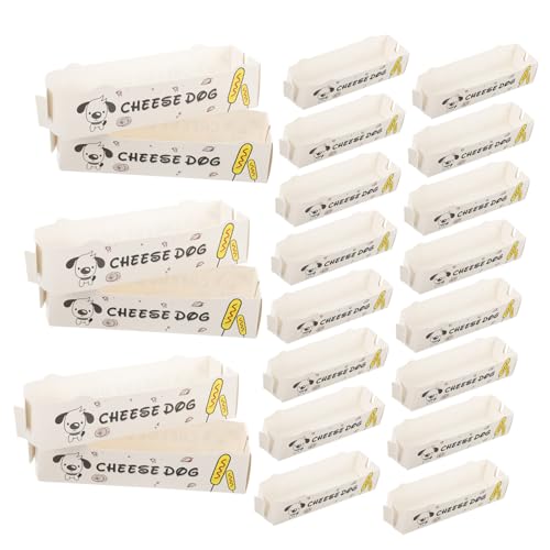 SOLUSTRE 100Pcs Paper Snack Box for Hot Dogs Food Trays for Parties Events and Snack Stores Convenient and Packaging for Sausages and Desserts