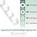 Burostyle Plastic Binding Combs, Mixed Size, 21rings, 1/4in, 5/16in, 3/8in, 1/2in, Binding Capacity 20-90 Sheets, Max. Binding A4 Size Paper, White, Pack of 100