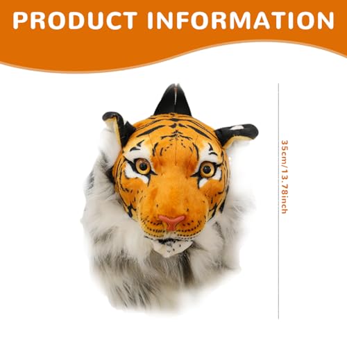 Tiger Head Backpack, 14 Inch Animal Head Shoulders Bag, Furry Stuffed Animal Backpack, Backpack for Travel4
