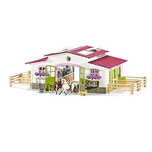 Schleich Horse Barn and Stable Playset - Award-Winning Riding Center 44 Piece Set, 2 Pony Toys, Rider Figurine, and Farm Accessories, for Girls and Boys 5 Years Old and Above