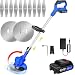 Cordless Strimmer, 21V Electric Grass Trimmer with Batterie, Telescopic Rod Home Garden Trimmer, Rechargeable Handheld Brush Cutter Strimmer Cordless Edger Tool