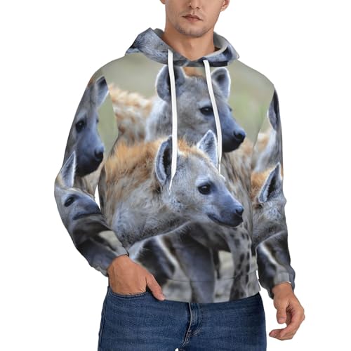 Sweat à capuche avec poche kangourou homme EdWal motif hyène