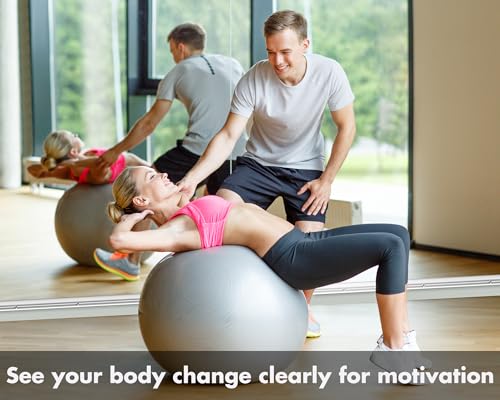 Hasipu Ganzkörperspiegel 210x100cm, Spiegel Fitnessraum groß, Wandspiegel Spiegel Tanzspiegel, Gehärtetes Glas Rahmenlose Spiegel für Garage, Fitnessstudio, Zuhause Yoga – Bild 3