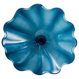 Hand Blown Art Glass Wall Decor Plate, Modern Murano Glass Plate Wall Art, 12 Inch Diameter, Hanging Plates for Staircase, Living Room, Kitchen, Hallway