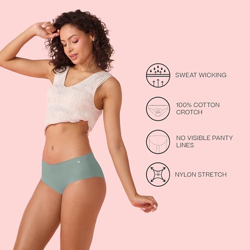 Image of Enamor Innovations Invisi, All Day Comfort, Mid Waist Hipster Panty for Women - No Visible Panty Lines, Sweat Wicking, Free Cut, Full Coverage - PH40