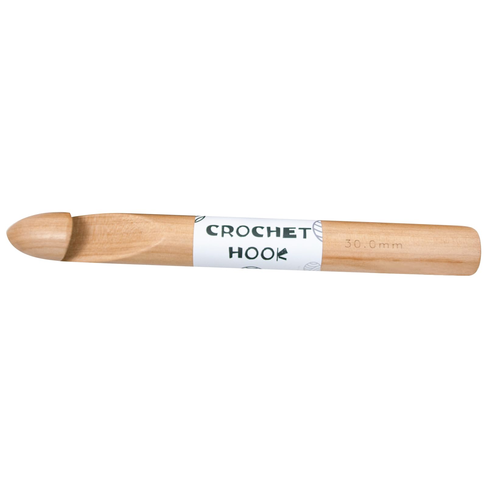 NEWFT Beech Wood Crochet Hook Small Crochet Needle 30mm 35mm Thick Needle for Weaving Bag, Sock, Yarn Craft