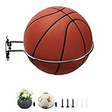 BJUTYEU Sports Ball Wall Mount Display Holder, Black Metal Bracket with Mounting Hardware, Universal for Football, Soccer, Basketball, Flowersuspension（1pcs）
