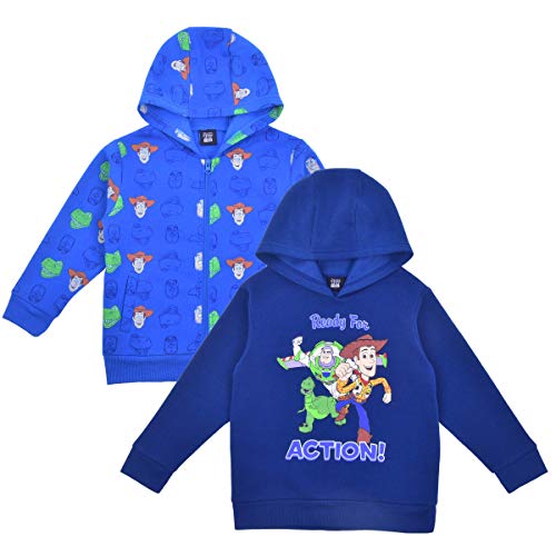 Disney Toy Story Boy's 2-Piece Zip Up Hoodie and Hooded Sweatshirt Set, Blue, Size 5