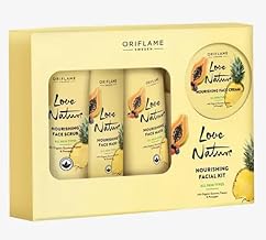 Love Nature Oriflame Nourishing Facial Kit With ( Organic Guarana, Papaya & Pineapple )