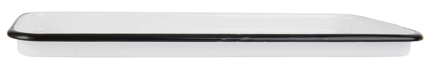 Ib Laursen White Rectangular Enamel Tray 35 Cm