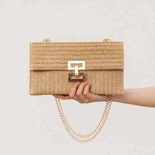 Straw Clutch Purse for Women Designer Evening Handbag Summer Beach Shoulder Crossbody Bag | Straw - Image 3