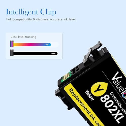 Image of Remanufactured for Epson 802XL Ink Cartridges Combo Pack for Epson 802 Magenta for Printer Workforce Pro WF-4720 WF-4730 WF-4734 WF-4740 WF-4734 EC-4020 EC-4030 (Black Cyan Magenta Yellow, 4 Pack)
