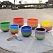 KVKA 6-12 Inch 432hz Rainbow Crystal Singing Bowls Set of 7pcs Quartz Frosted Singing Bowls For Sound Healing with 2 PCS Travel Carrying Case Bag
