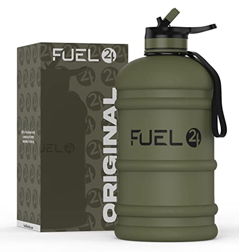 Fuel24 Krug – 2,2 Liter Wasserflasche – extra starkes Flex-Material – sturzsicher, Pop- oder Strohhalm-Optionen – 2,2 l große Sportflasche, BPA-frei