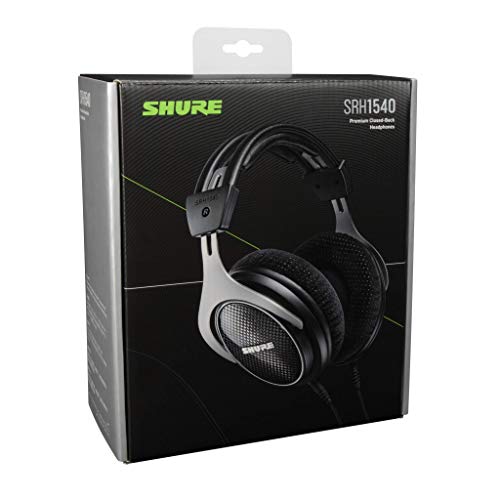 Shure-SRH1540-geschlossener-Kopfhoerer-Over-ear-High-End-geraeuschunterdrueckend-Kabel-austauschbar-Aluminium-Karbon-Konstruktion-Alcantara-Ohrpolster-klare-Hoehen-warmer-Bass-SchwarzSilber