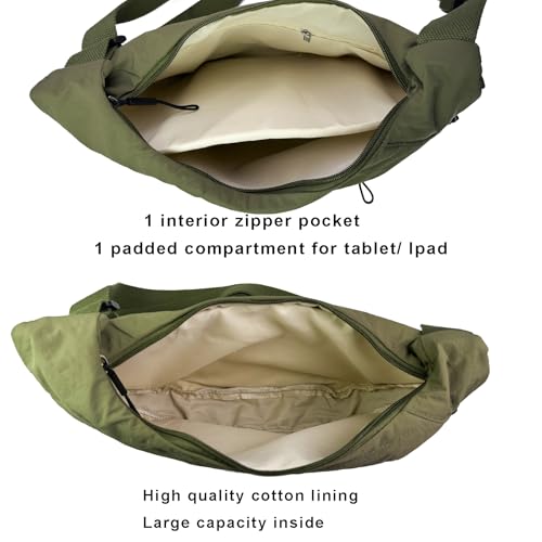 Image of Crescent Crossbody Bags for Women Nylon Travel Luna Hobo Bag Dumpling Purse