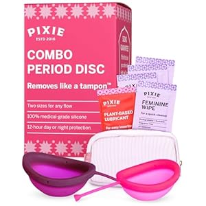 2 Menstrual Discs – No Metals or Toxins – 100% Medical-Grade Silicone – Ranked 1 for Most Soft Reusable Period Disc – Removes Like a Tampon – Wear 12 Hours – Capacity of 3 and 7 Tampons
