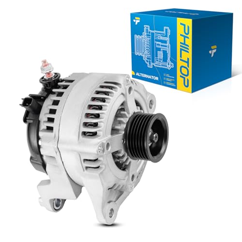 Image of PHILTOP Alternator Compatible with 2011-2012 1500 2009-2010 Ram1500 2011-2018 2500 2010 Ram2500 2011-2018 3500 5.7L, 160 Amp Alternator Replace 11299N 56028697AM 56028697AO 56028697AP 56028697AQ | Fits 2011-2012 Ram 1500 V8 5.7L, 2011-2018 Ram 3500 V8 5.7L, Replacement OE 11299N, 11756, 56028697AL, 56028697AM