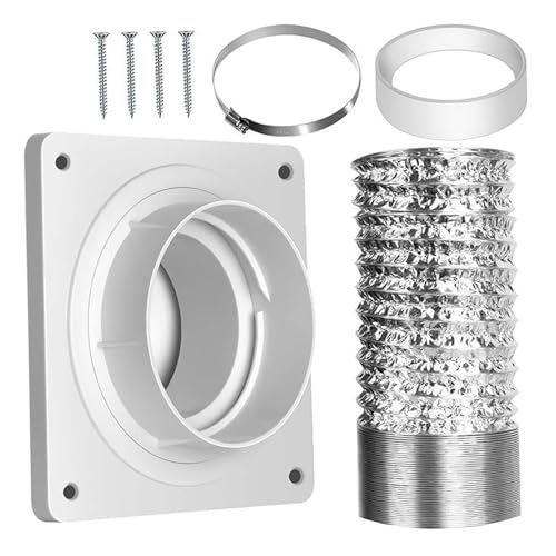 Dryer Vent Connector Set Twist Lock Dryer Vent Connector Set, Portable, Dryer Vent Wall Plate Adapter for Bathroom Venting, Without Hose