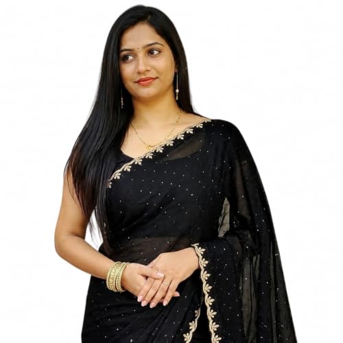 Image of Yashika Women's Chiffon Saree with Blouse Piece for Traditional Ethnic Wear Sari