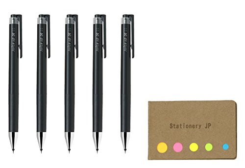 Pilot Juice up 04 Retractable Gel Ink Pen, Ultra Fine Point 0.4mm, Black Ink, 5-Pack, Sticky Notes Value Set