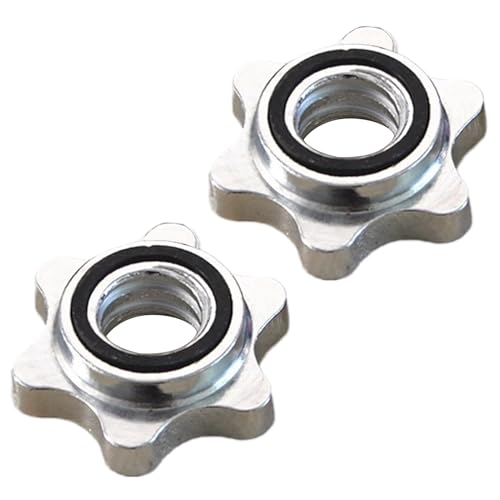 Barbell Collar - Casting Iron Barbell Clamps | Locking Plates Collar Clips, Weight Bar Clamps, Stoppers, Screw Replacement for Sports Weight Lifting Fitness Dumbbells, Gym Accessories