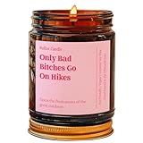 Hiking Gift, Hiker Gift Candle, Hiking Lover, Gift for Hiker, Hiking Decor, Outdoors Lover Gift, Outdoorsy Person, Funny Hiking Candle Custom Gift Message 4Oz 9Oz Amber Candle 9 Scent Options