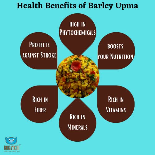 Image of BOGATCHI Barley UPMA - Ready to Cook AUTHENTIC Millet UPMA snacks - 200 g, Ready to Eat Meal and Tasty Instant Meal, 100% Natural Ingredients, No Preservatives, No Artificial Colours & Flavours