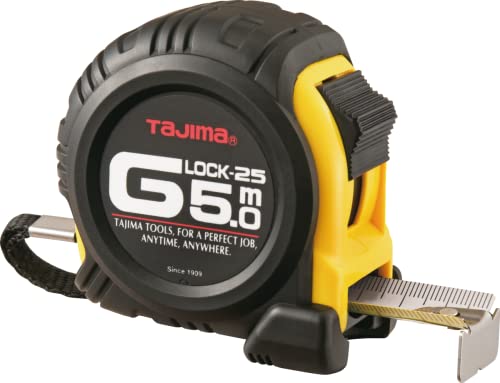 Tajima G5PA0MY Mètre à ruban antichoc 10 x 25 mm, Noir/Jaune