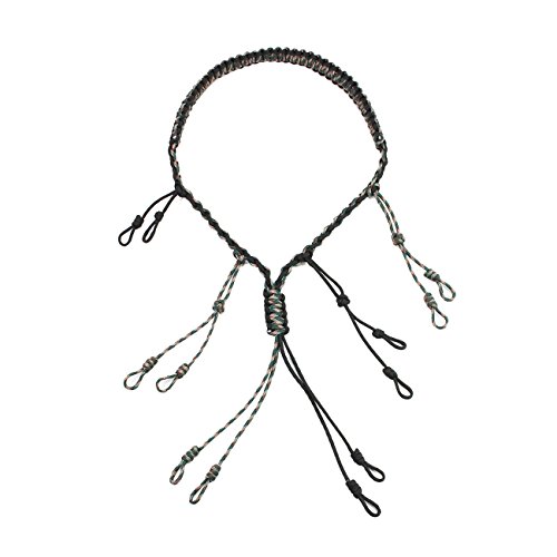 GUGULUZA Duck Call Lanyard with 550LB Paracord Secures 5 Call - Adjustable Loops â€“ Premium Military Grade Nylon Braided Game Call Lanyard for Goose Calls, Predator, Deer or Dog Whistle (Camo)