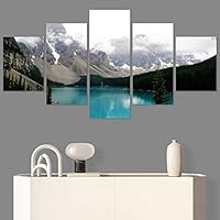 SIGNWIN 5 Panel Canvas Wall Art Calming Waters for Home Decorations Ready to Hang - 60